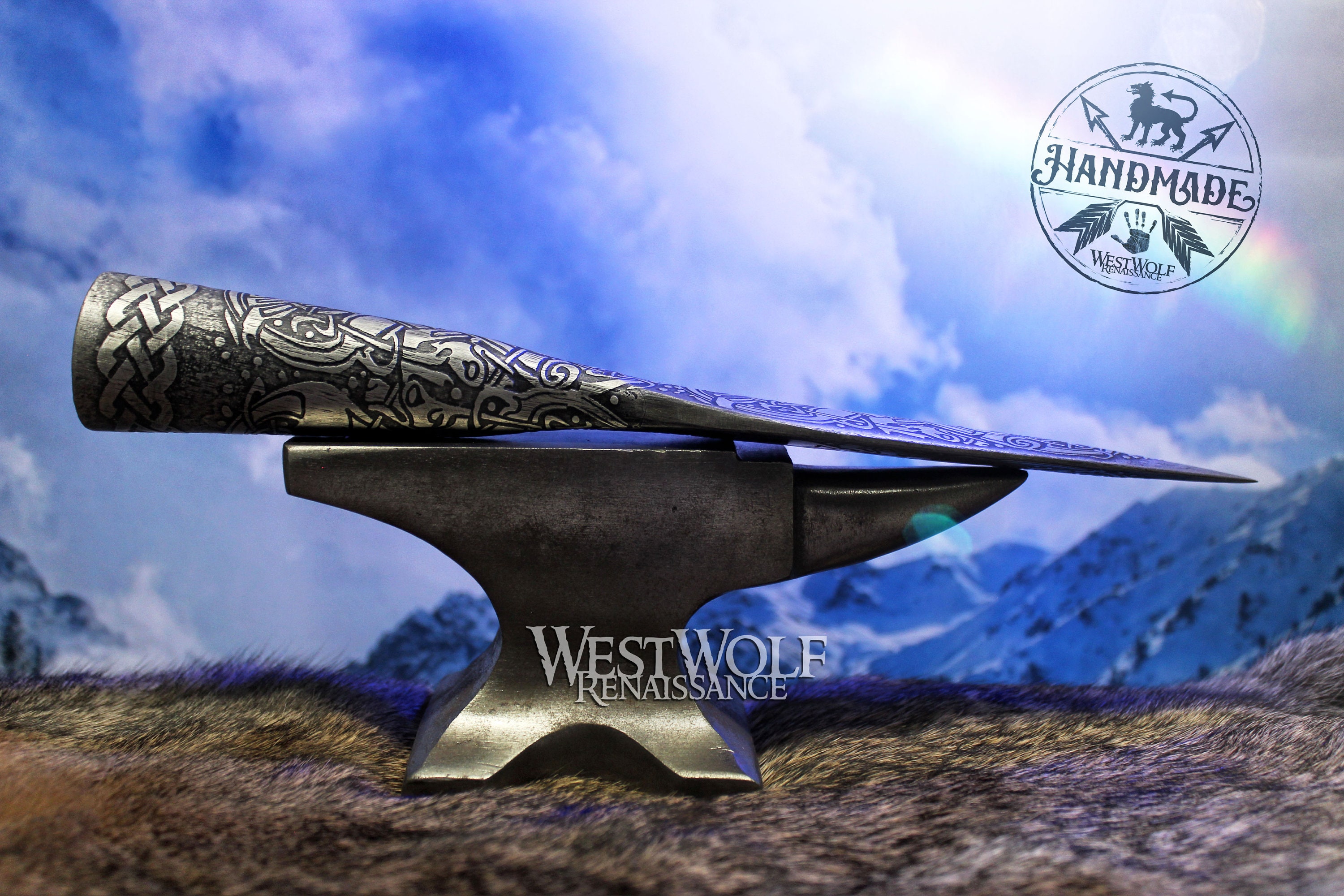 Hand-forged Steel Norse Spear Head - Gungnir, the Spear of Odin