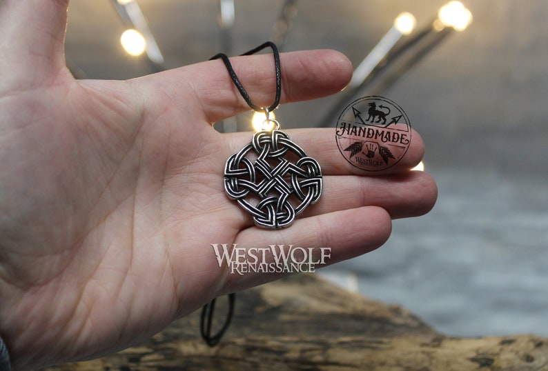 Celtic Eternal Knot Cross Pendant Gaelic/Irish/Viking/Norse/Christian/Pagan/Triangle/Silver/Necklace image 2