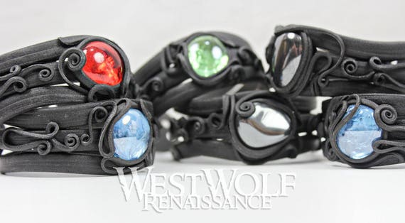 Fantasy Bracelet With Crystal Stone - Blood Red, Mint Green, Aqua Fantasy Bracelet With Crystal Stone - Blood Red, Mint Green, Aqua