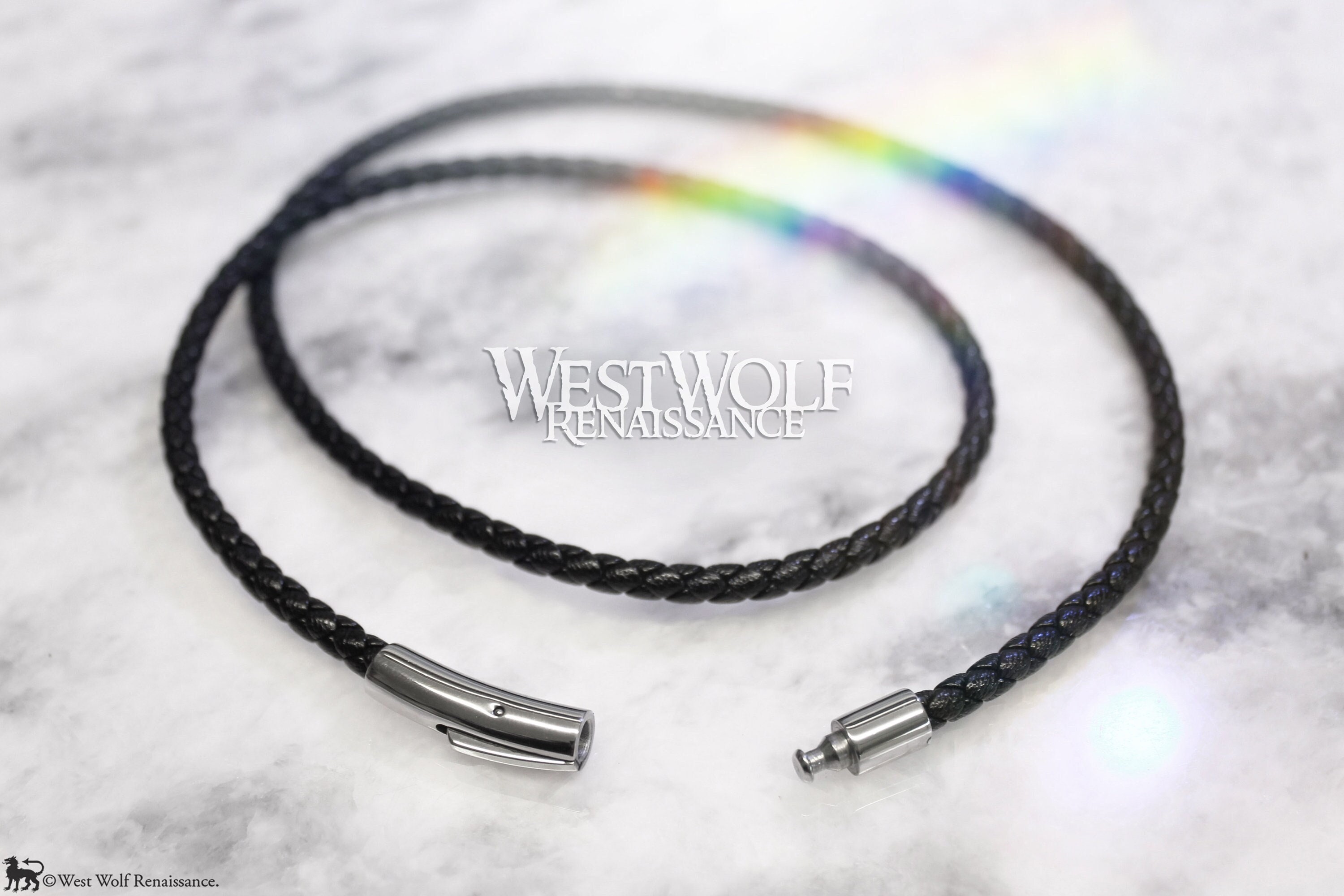 THICK Black Necklace Cord, 1.5 Mm Waxed Nylon Cord Necklace With a Lobster  Clasp, in Various Sizes and Various Colors, 