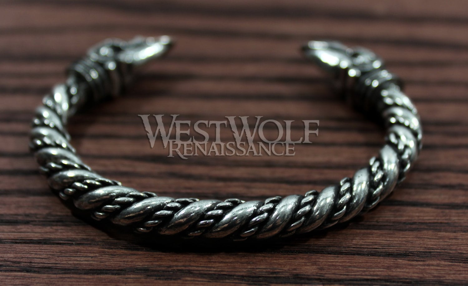 Silver Viking Odin's Raven Head Torc or Bracelet - Hugin and Munin ...