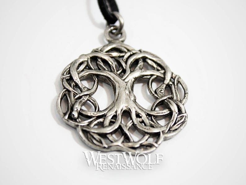 Tree of Life Pendant Yggdrasil the World Tree Viking/Celtic/Norse/Nature/Pagan/Silver/Magic image 2