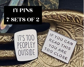 Bulk enamel pins, It's too peopley outside pin, Solitary witch pin, introvert pin funny, anti social enamel pin, funny enamel pin