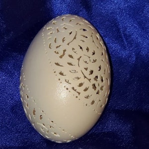 Hand-Carved Goose Egg: Filigree Wrap (#58)