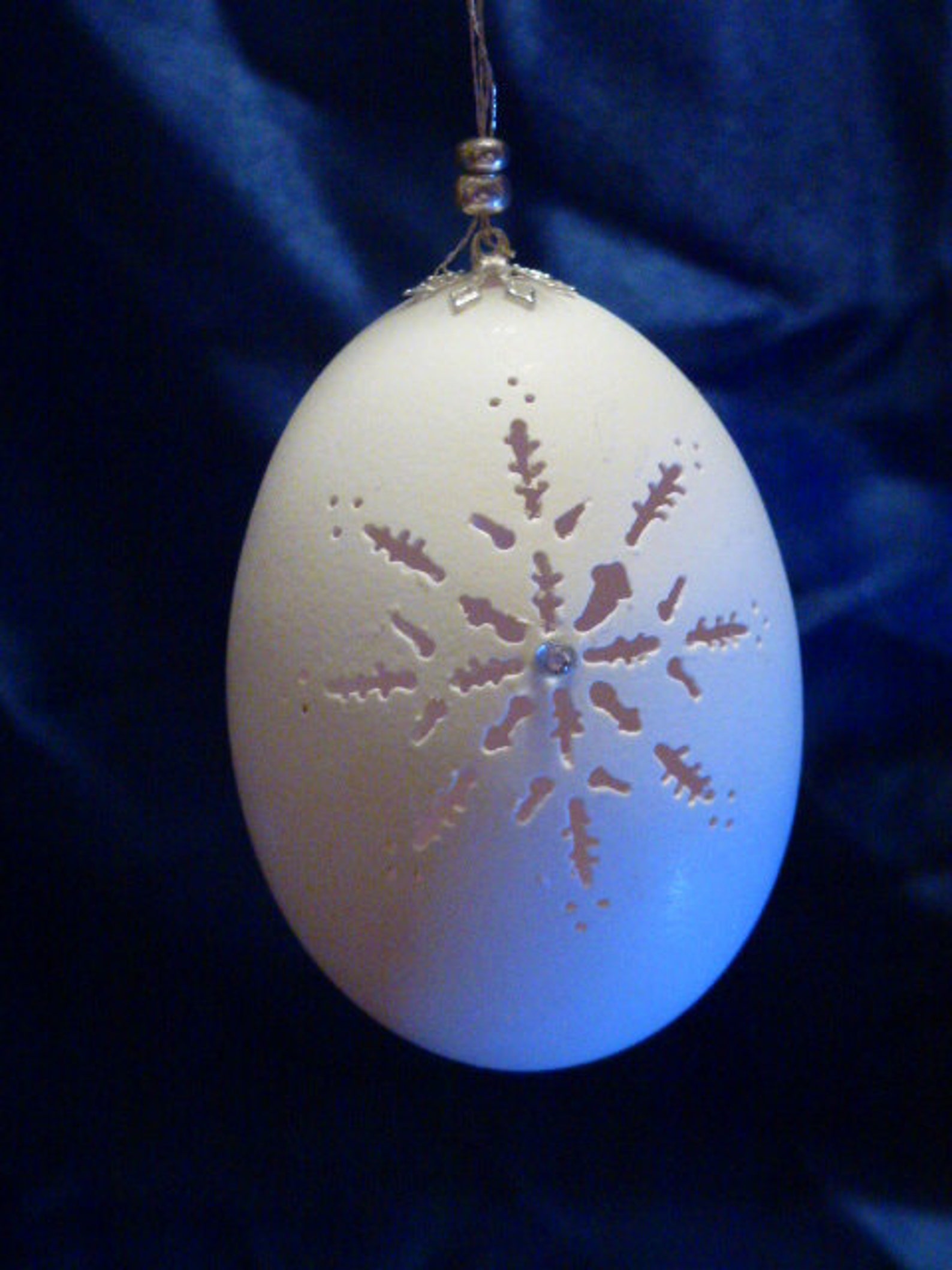Hand-carved Duck Egg: Snowflake (#31) - Etsy