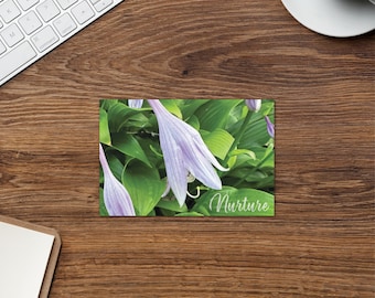 Greeting card: Hostas Nurture, new baby