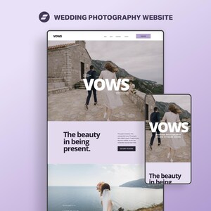 Showit Website Template for Wedding Photographers, VOWS Editorial Portfolio