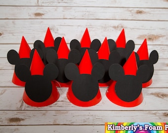 Gorros de fiesta de Mickey Mouse, gorros de espuma de Mickey Mouse, obsequios de fiesta de Mickey Mouse