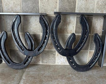 2 Horseshoe Small Shoes Shelf Bracket ( Small Hind Shoe Size)- New Item