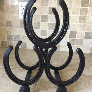 Horseshoe Wine Rack   SALE  --Flat Black Paint