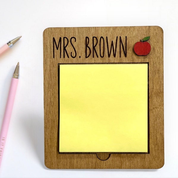 Teacher Gift - School Gift - Sticky Note Holder - Personalized Teacher Present