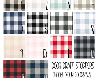 Plaid Door Draft Stopper - ANY SIZE - Door Snake Dodger - Great for Drafty Windows or Doors - Buffalo Plaid - Breeze Blocker - Draft Guard