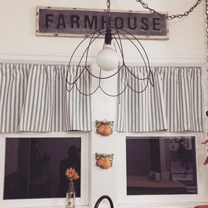 Ticking Valance - Farmhouse Curtain