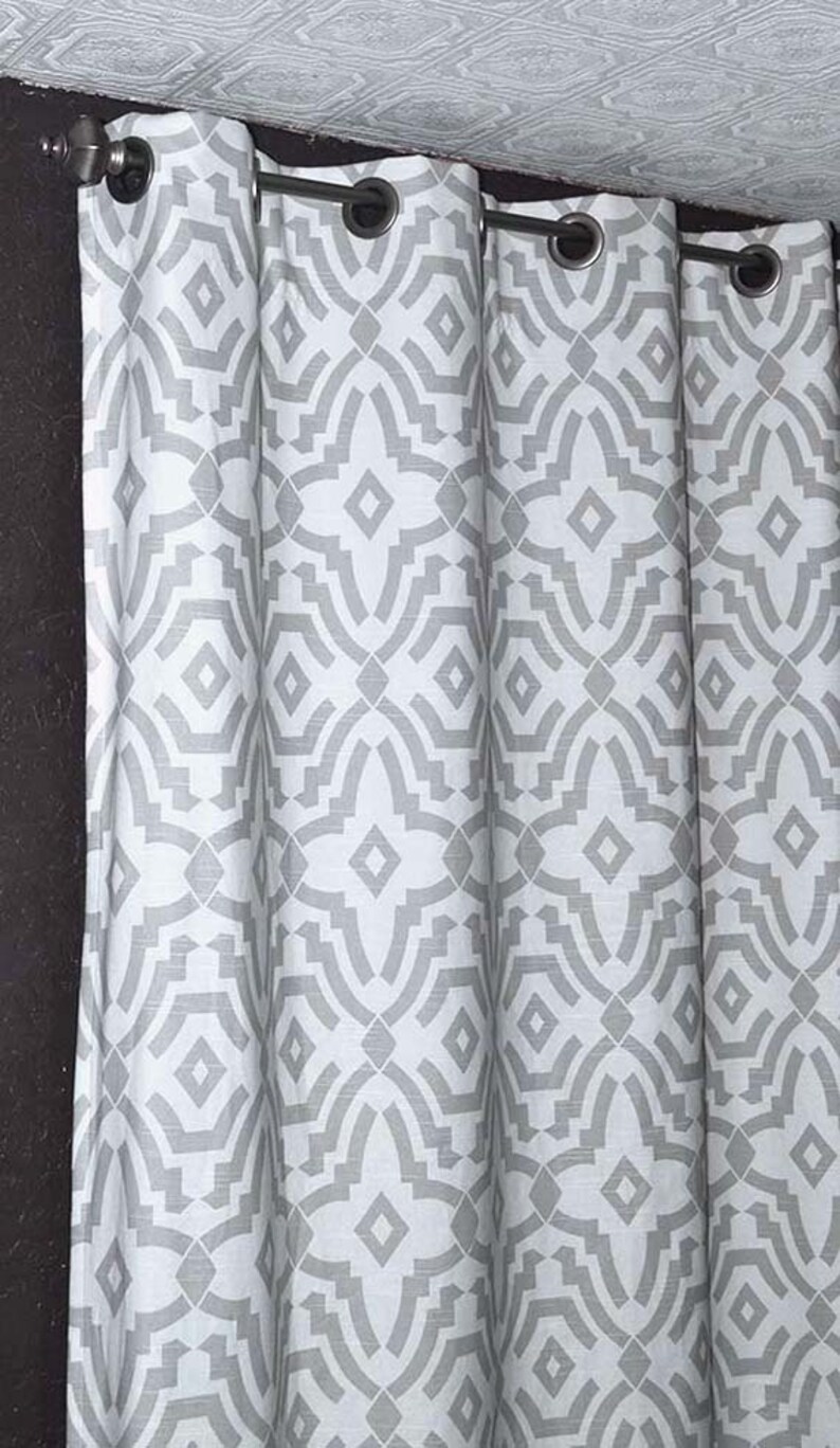 Ecru or Black Navy Chevelle Curtains Two Curtain Panels ANY Size Gray FREE SHIP White Curtain Home Decor Window Treatments