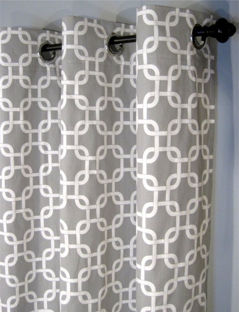 Free Shipping Geometric Grommet Curtains Two Gotcha Curtain Etsy