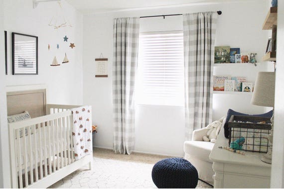 Plaid Curtains Blackout Lined Buffalo Plaid Free Ship Etsy