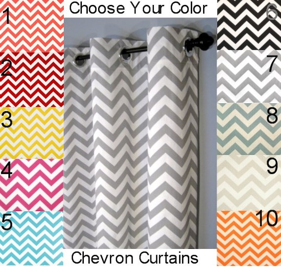Chevron Curtains Free Shipping Two Curtain Panels Any Etsy
