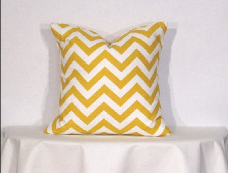 24 inch Throw Pillow cover 24x24 inch Chevron Zig Zag Yellow Etsy