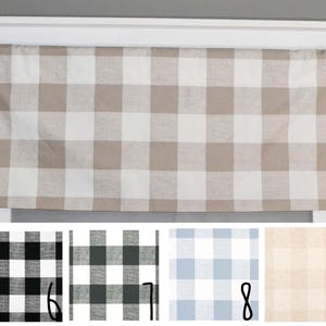 Plaid Valance - Buffalo Plaid - Kitchen Curtains - Kitchen Valance - Home Decor - Farmhouse - Bathroom Valance - Bathroom Curtains - Gingham image 2