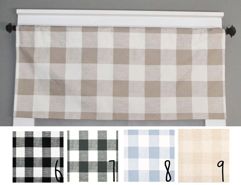 Plaid Valance - Buffalo Plaid - Kitchen Curtains - Kitchen Valance - Home Decor - Farmhouse - Bathroom Valance - Bathroom Curtains - Gingham image 2
