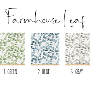 Kitchen Valance - Window Treatments - Leaf Print - Green, Blue or Gray - Neutral Valance - Bathroom Valance - Rod Pocket - USA MADE - Lined image 2