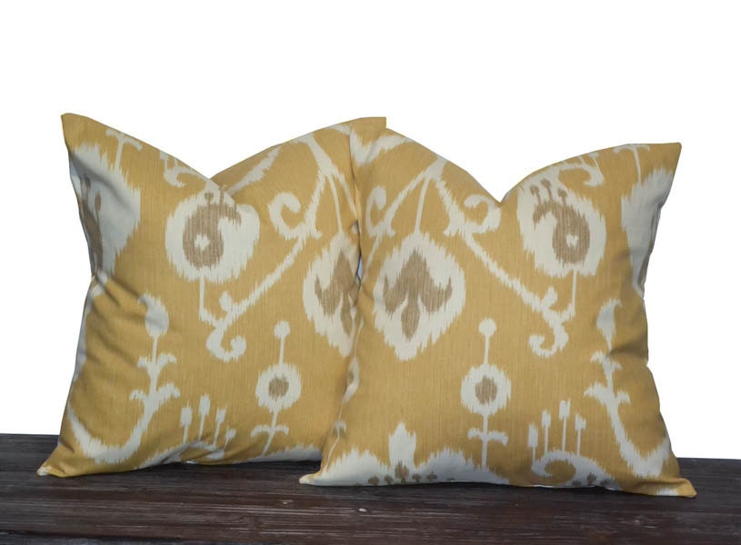 Yellow Pillows 20 Yellow Ikat Pillow Set Set of 20 x Etsy