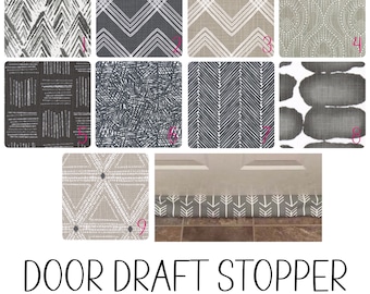 Door Draft Stopper - Custom Size - All Sizes - Breeze Blocker - Draft Stop - Window Drafts - Door Snake - Farmhouse - Tan - Neutral - Black