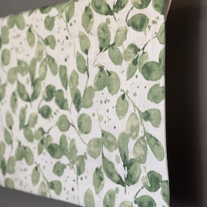 Kitchen Valance - Window Treatments - Leaf Print - Green, Blue or Gray - Neutral Valance - Bathroom Valance - Rod Pocket - USA MADE - Lined image 5