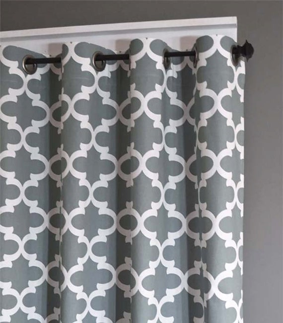Fabric Shower Curtain In Grey And White Free Ship Moroccan