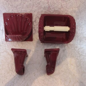 Vintage Bad Zubehör / Burgunder Muschel Modell | Etsy