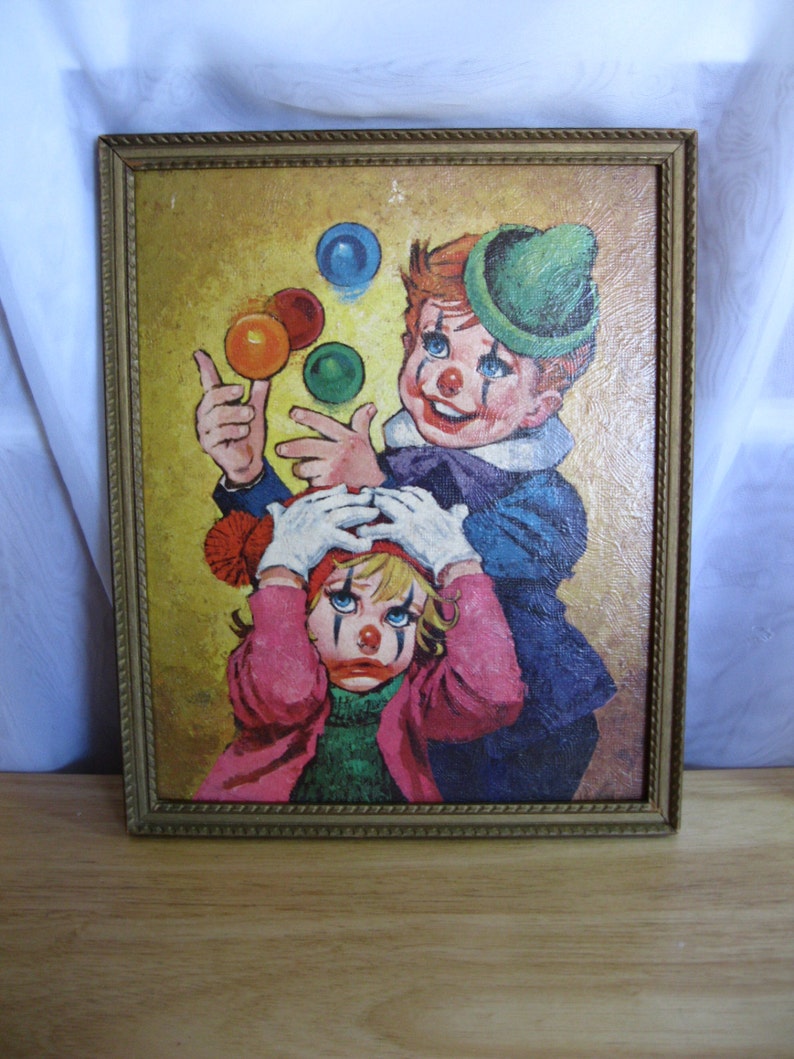 Vintage Frame kids clowns year 60