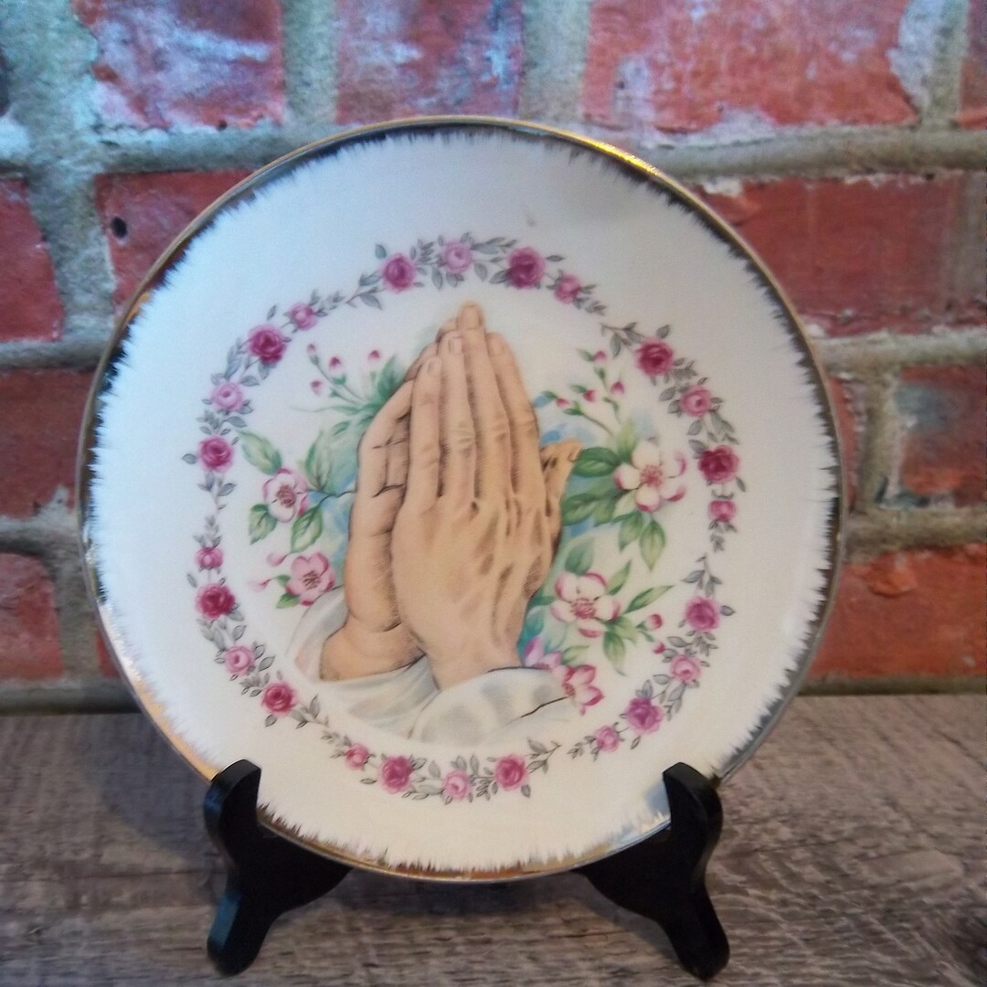 Vintage Prayer Plate / Hands to Heaven / Religious Plate Etsy