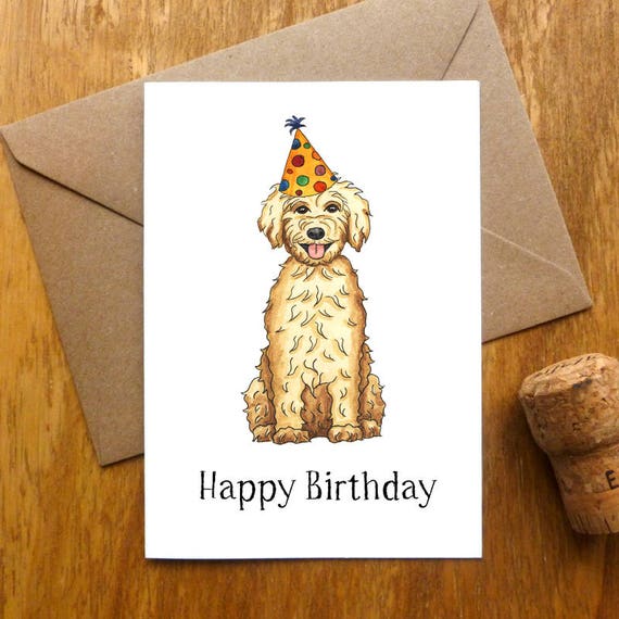 Labradoodle Happy Birthday Card Etsy