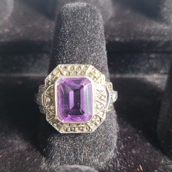 Beautiful Judith Jack Sterling Amethyst and Marca… - image 1