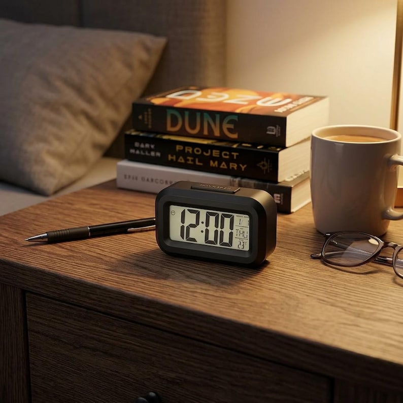 Mini Digital Alarm Clock With Countdown Timer, Temperature Date Display ...