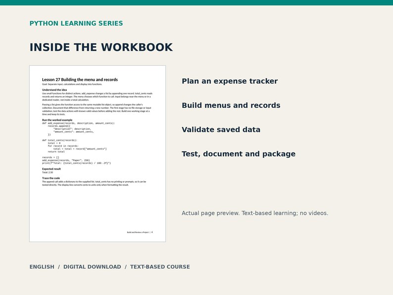 Python-modul 6: Bygg ditt första projekt - 5 lektioner, PDF-arbetsbok och övningskod bild 3