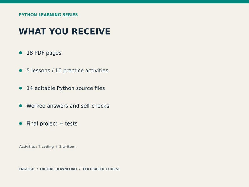Python-modul 6: Bygg ditt första projekt - 5 lektioner, PDF-arbetsbok och övningskod bild 2