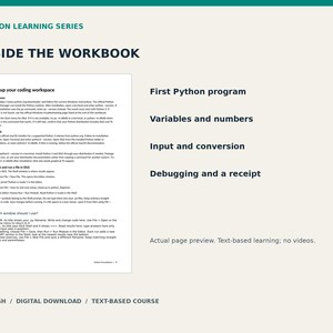 Modulo Python 1: Introduzione - 5 lezioni, quaderno di esercizi in PDF e codice di pratica immagine 3