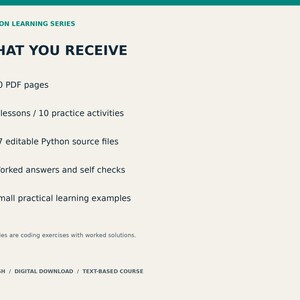 Modulo Python 1: Introduzione - 5 lezioni, quaderno di esercizi in PDF e codice di pratica immagine 2