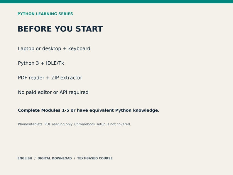 Python-modul 6: Bygg ditt första projekt - 5 lektioner, PDF-arbetsbok och övningskod bild 4