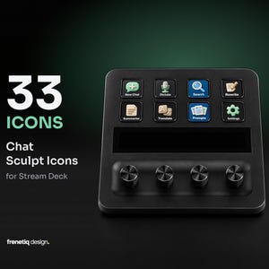 Stream Deck Icon Pack – Chat Sculpt, 33 Soft 3D AI Chat Icons, Ivory & Pastel