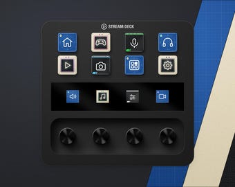 Stream Deck Icons Bundle, 216 Keys in 3 Packs: Blueprint, Mission Console, Carbon Racing, Retro Tech