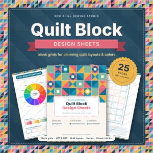 Quilt Block Design Sheets Printable, Quilt Coloring Pages, Blank Quilt Block Grid Planner, HST Graph Paper, Fillable PDF, Quilter Gift