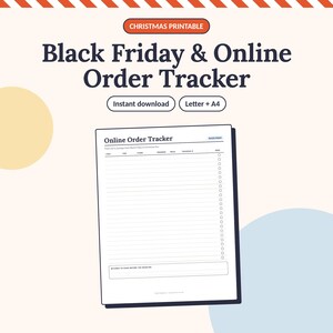 Black Friday Shopping Tracker Printable, Online Order Tracker, Christmas Package Tracker, Holiday Planner PDF