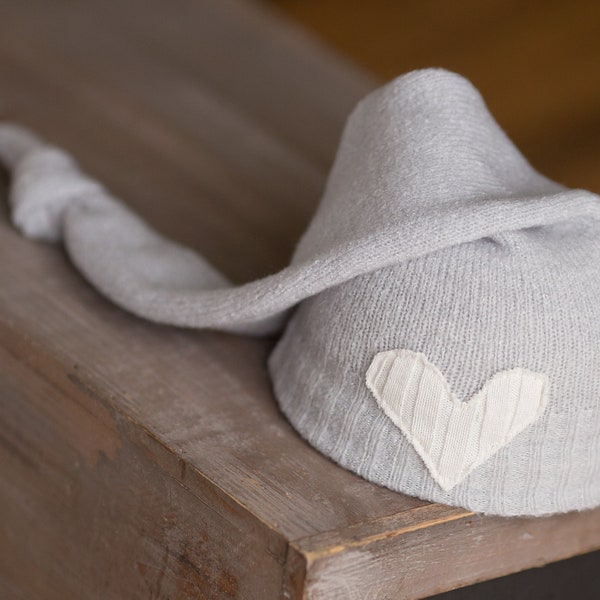 Newborn Boy Hat, Newborn Hat, Blue Gray Newborn Hat, Newborn Photography Prop, Baby Shower Gift, Newborn Hospital Hat Boy, Heart Hat, Boy