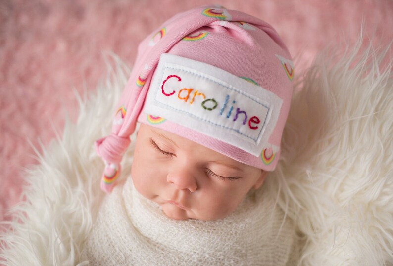Rainbow Baby Hat Newborn Hat Newborn Girl Hat Rainbow Etsy