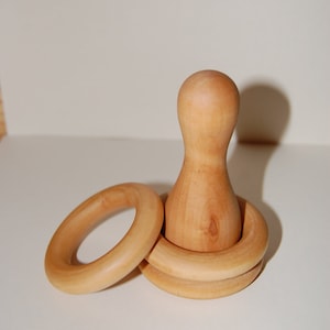 Personalized Natural Untreated Wood Baby DIY Stacking Toy Set Sensory Wooden