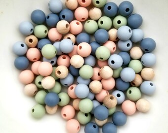 100 Piece Mixed 9mm / 8mm Silicone and Maple Bead Set