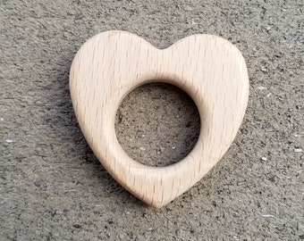 Natural Smooth Beech Wooden Heart Shape for Toy Making