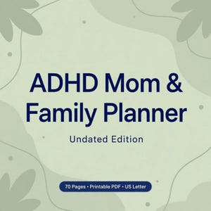 ADHD Mom Family Command Center Planner, Undated Meal & Activity Tracker (PDF)